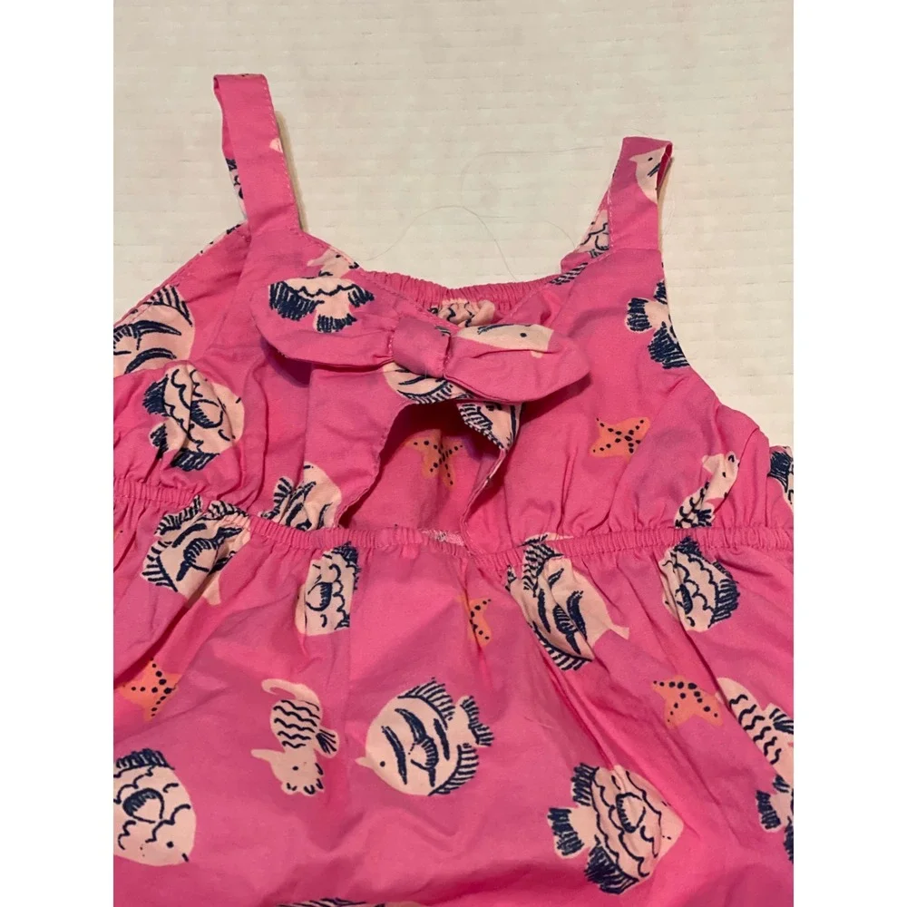 Carters Baby Girl Pink Fish Seahorse‎ Print Romper Sunsuit 24M S206510